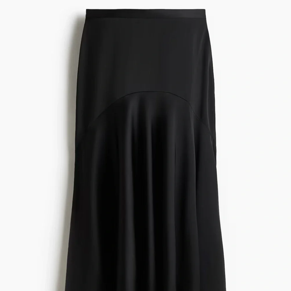 H&M Black Satin Maxi Skirt